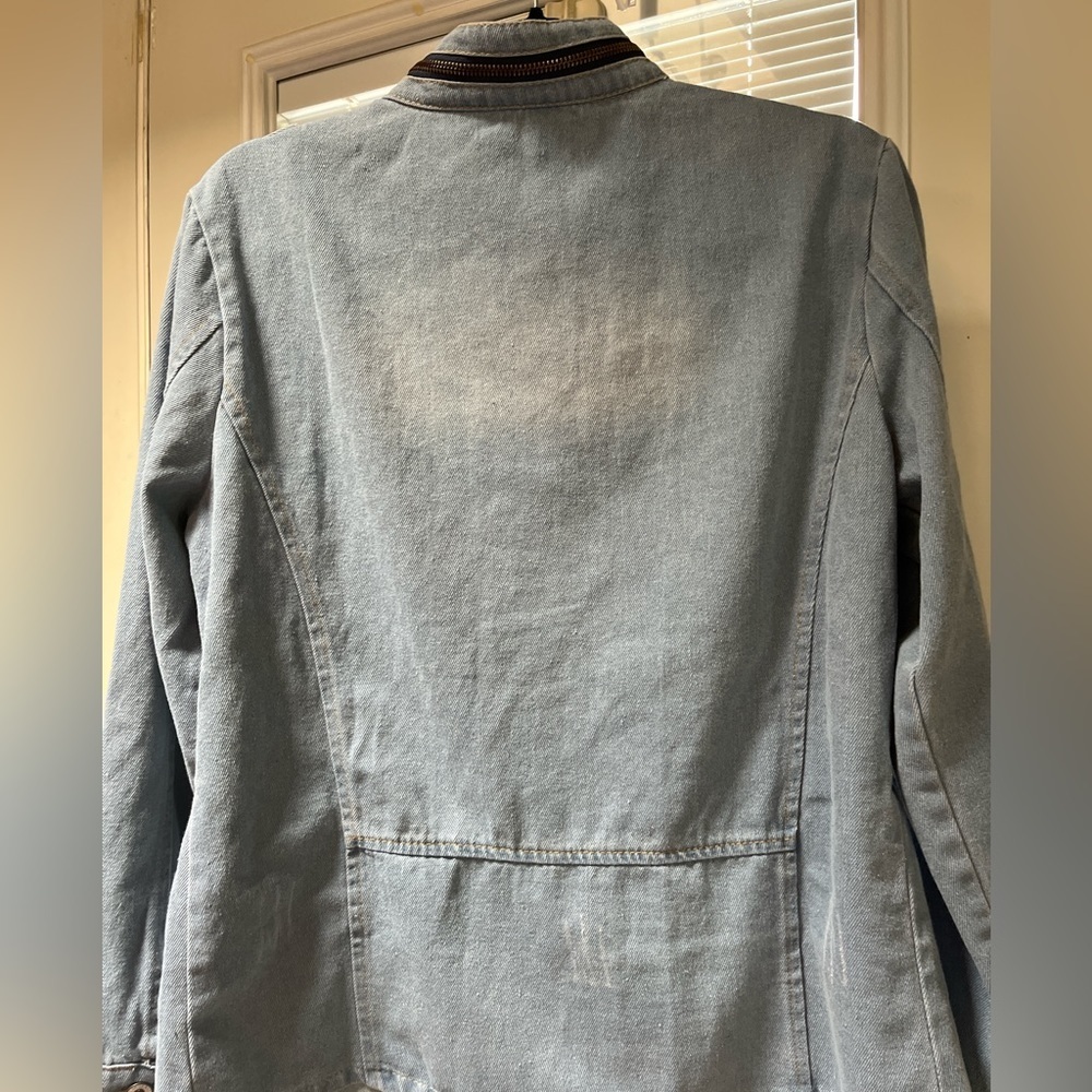 NWT!  Jeans Jacket Zip up Peplum - Picture 9 of 12